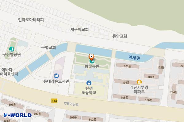 참빛공원 화장실 위치 지도 — 경상북도 구미시 구평동 431-1