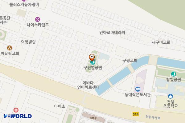 구진벌공원 화장실 위치 지도 — 경상북도 구미시 구평동 443-1