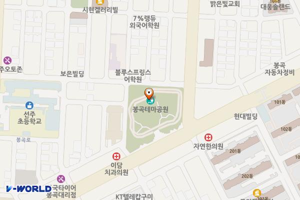 봉곡테마공원화장실 위치 지도 — 경상북도 구미시 봉곡로18길 30(봉곡동)