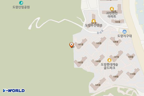 도량산림공원 화장실 위치 지도 — 경상북도 구미시 도량동657-2번지
