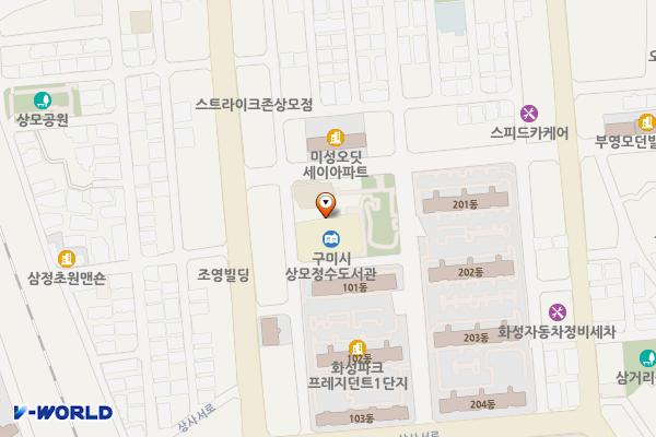 시립상모정수도서관 화장실 위치 지도 — 경상북도 구미시 상사사로 4길 10(상모동)