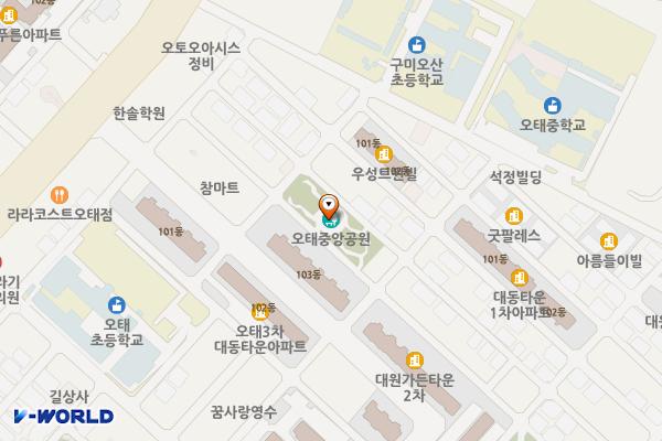 오태중앙공원 화장실 위치 지도 — 경상북도 구미시 오태동 752-1