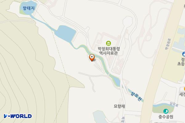 박정희대통령역사자료관 쉼터 공중화장실 위치 지도 — 경상북도 구미시 박정희로 99-21(상모동)