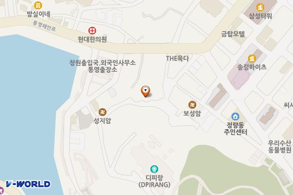 디피랑 1(남망산주차장) 위치 지도 — 경상남도 통영시 동호동 200