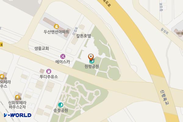 원평공원 화징실 위치 지도 — 경상북도 구미시 구미중앙로43길 10(원평동)