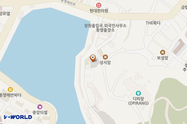 디피랑 2(시민문화회관밑주차장) 위치 지도 — 경상남도 통영시 동호동 250