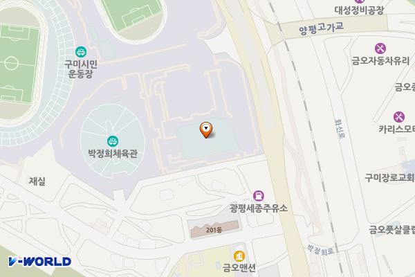 복합스포츠센터 위치 지도 — 경상북도 구미시 박정희로 375-7, 구미복합스포츠센터 (광평동)