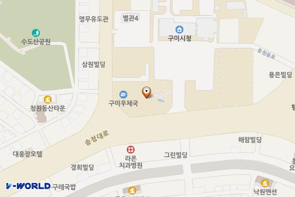 구미우체국 화장실 위치 지도 — 경상북도 구미시 송원서로 6(송정동)
