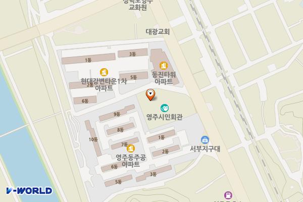 영주시민회관(별관) 위치 지도 — 경상북도 영주시 선비로 213