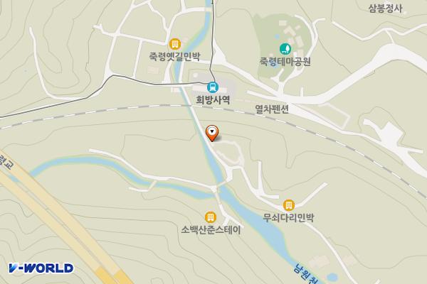 수철리 무쇠다리쉼터 위치 지도 — 경상북도 영주시 풍기읍 죽령로1381번길 52-110