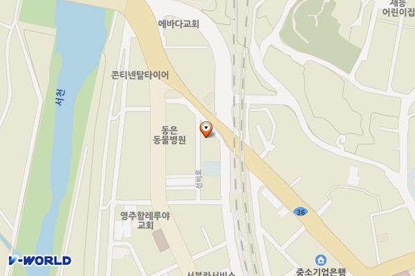 영주시 치매안심센터 위치 지도 — 경상북도 영주시 영주로 159번길 73