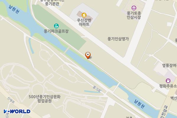 풍기남원천 공중화장실 (남원대교 밑) 위치 지도 — 경상북도 영주시 풍기읍 남원로 99