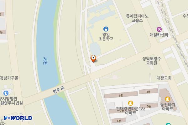 영일초등학교뒤(8번) 위치 지도 — 경상북도 영주시 영주2동 487-22