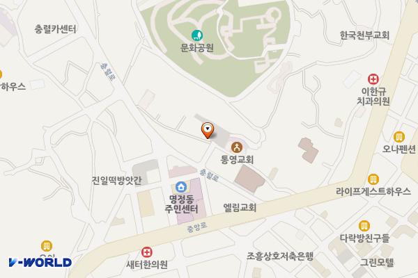 서호벼락당주차장 위치 지도 — 경상남도 통영시 서호동 139