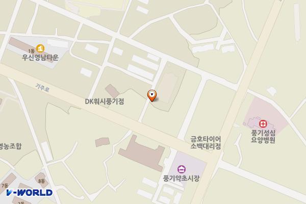 풍기인삼홍삼센터 (상가 내 4개소) 위치 지도 — 경상북도 영주시 풍기읍 기주로 10