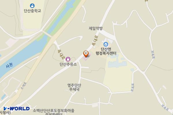 단산면 보건지소 위치 지도 — 경상북도 영주시 단산면 옥대로 32