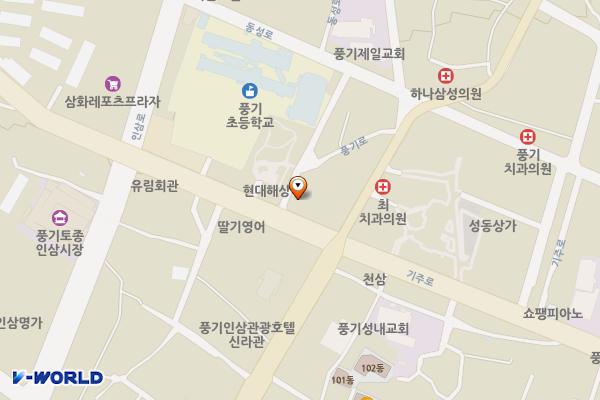 풍기우체국 위치 지도 — 경상북도 영주시 풍기읍 기주로 100