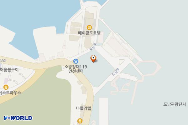 유람선터미널주차장 위치 지도 — 경상남도 통영시 도남동 635