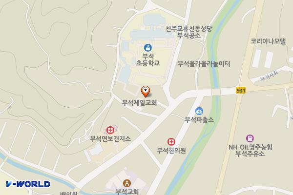 부석우체국 위치 지도 — 경상북도 영주시 부석면 부석로 65-1