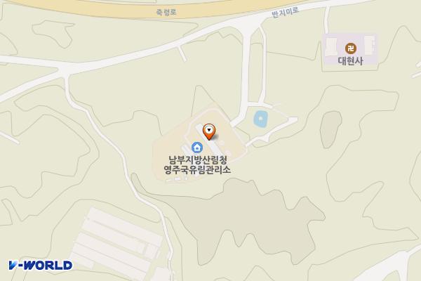국유림관리사무소 위치 지도 — 경상북도 영주시 반지미로 178