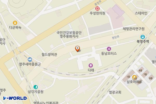 새마을회관 2층 위치 지도 — 경상북도 영주시 원당로 76