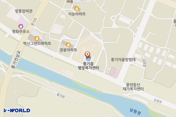 풍기읍행정복지센터 위치 지도 — 경상북도 영주시 풍기읍 남원로 80