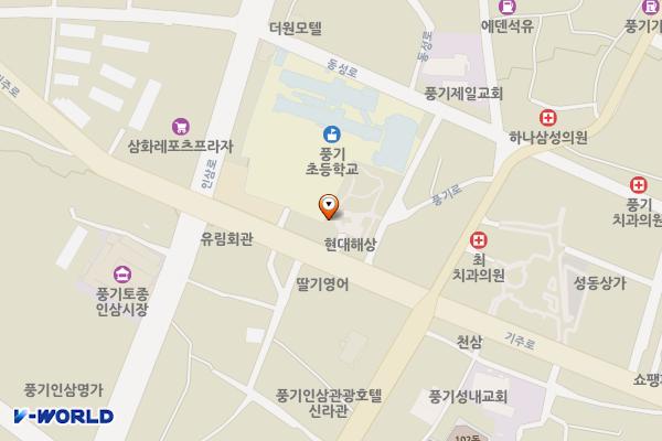 (구) 풍기읍사무소 공중화장실 위치 지도 — 경상북도 영주시 풍기읍 기주로 104-3