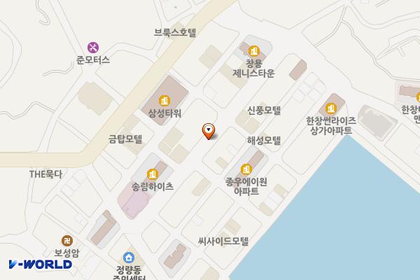 정량노상주차장 위치 지도 — 경상남도 통영시 정량동 1394
