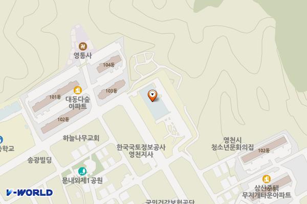 영천시립도서관 위치 지도 — 경상북도 영천시 중앙동1길 80