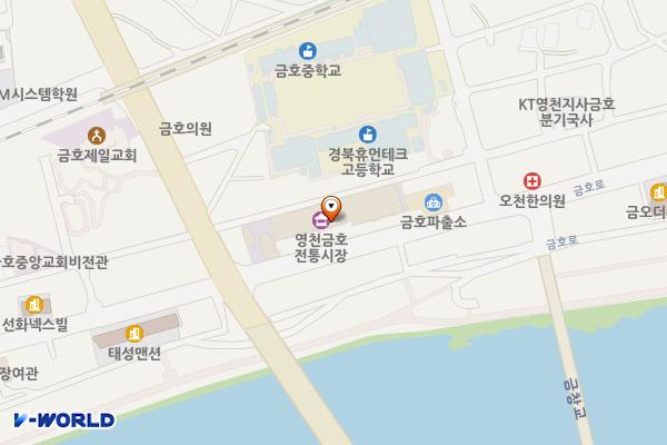 금호공설시장 공중화장실 위치 지도 — 경상북도 영천시 금호읍 금호로 101