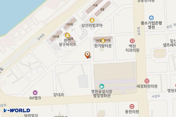 영천공설시장 공중화장실(2) 위치 지도 — 경상북도 영천시 완산동 1065-24