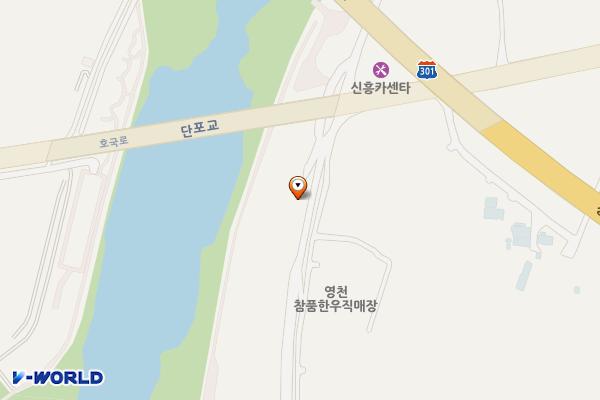 단포강변체육공원 공중화장실(1) 위치 지도 — 경상북도 영천시 고경면 단포구보길 233, 단포강변체육공원 공중화장실(1)