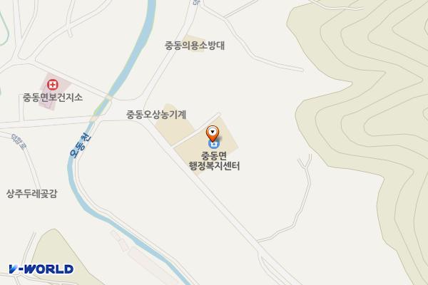 중동면행정복지센터 화장실 위치 지도 — 경상북도 상주시 중동면 공산로 9