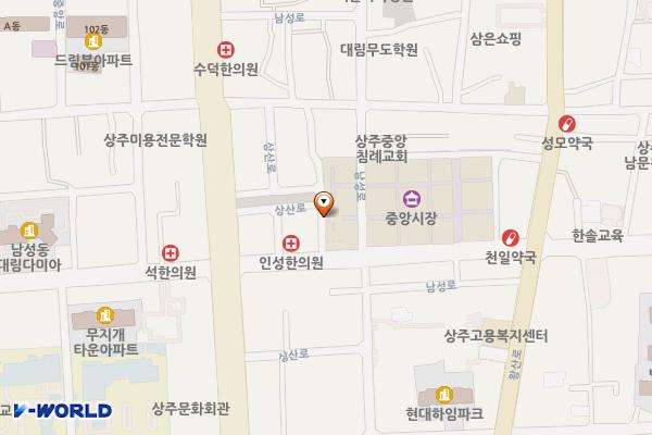중앙시장 서편화장실 위치 지도 — 경상북도 상주시 남성로 35-3