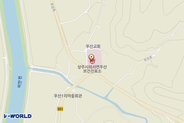 외서면 우산보건진료소 위치 지도 — 경상북도 상주시 외서면 우산로 1000