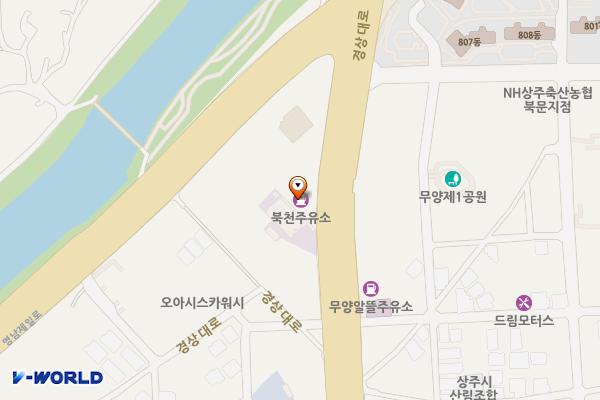 북천주유소 화장실 위치 지도 — 경상북도 상주시 경상대로 3079 (무양동)