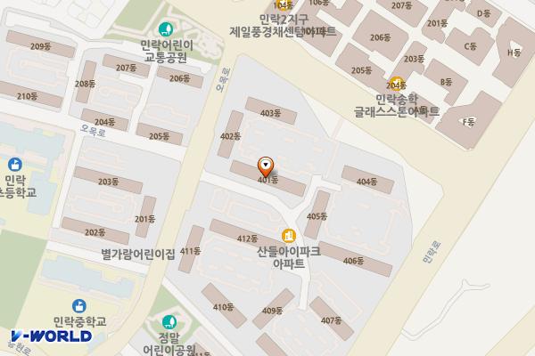 민락동 버스공영차고지 앞 위치 지도 — 경기도 의정부시 민락동 694