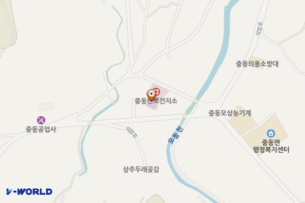 중동면보건지소 화장실 위치 지도 — 경상북도 상주시 중동면 오상1길 22-2