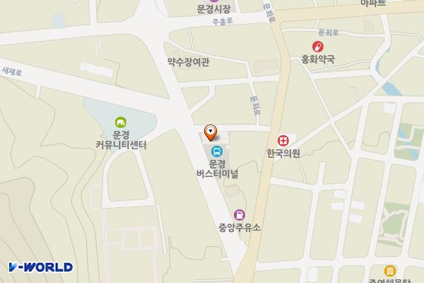 문경버스터미널 위치 지도 — 경상북도 문경시 문경읍 문경읍 새재로 458