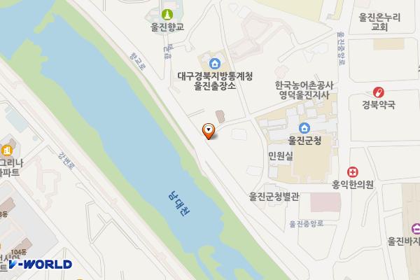 남대천변 공영주차장 위치 지도 — 경상북도 울진군 울진읍 향교로 24