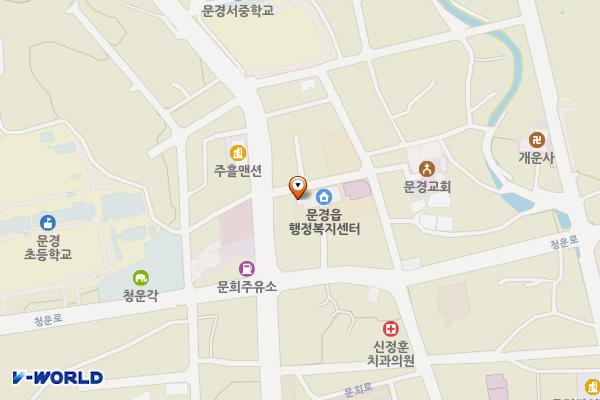 문경읍행정복지센터 위치 지도 — 경상북도 문경시 문경읍 청운로 55