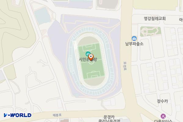 문경시민운동장 관리동 우측 위치 지도 — 경상북도 문경시 점고길 15