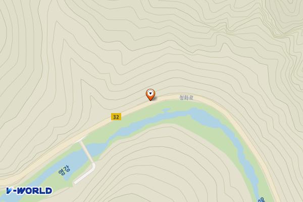 심원사 앞 도로(상) 위치 지도 — 경상북도 문경시 농암면 내서리 산 19-6