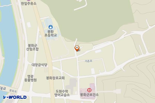 봉화초등학교뒤 소규모주차장 위치 지도 — 경상북도 봉화군 봉화읍 내성리 257-2