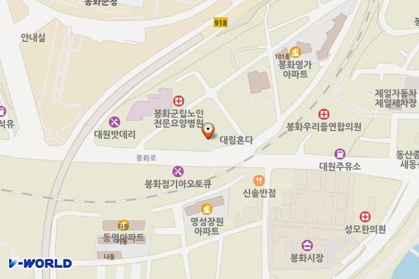 안동농약사 앞 위치 지도 — 경상북도 봉화군 봉화읍 봉화로 1135