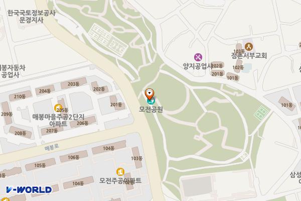 모전공원(분수광장) 위치 지도 — 경상북도 문경시 매봉1길 38