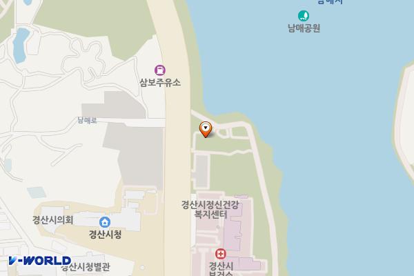 남매공원(보건소옆) 위치 지도 — 경상북도 경산시 중방동 703-8번지