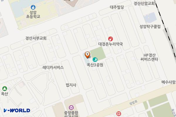 옥산3어린이공원 위치 지도 — 경상북도 경산시 옥산동 853번지 1호
