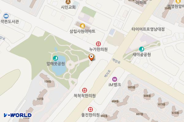 말매못근린공원 위치 지도 — 경상북도 경산시 백양로 120