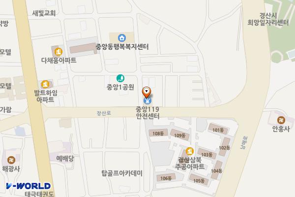 중앙119안전센터 위치 지도 — 경상북도 경산시 장산로 143 (삼북동)